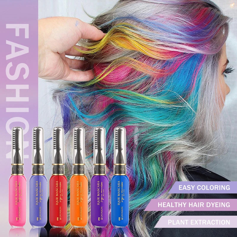 13 Colors One-off Hairs Color Disposable Hair Coloured Mascara Beauty Tool Washable Non-toxic DIY Hair Wax Blue Grey Purple Qme