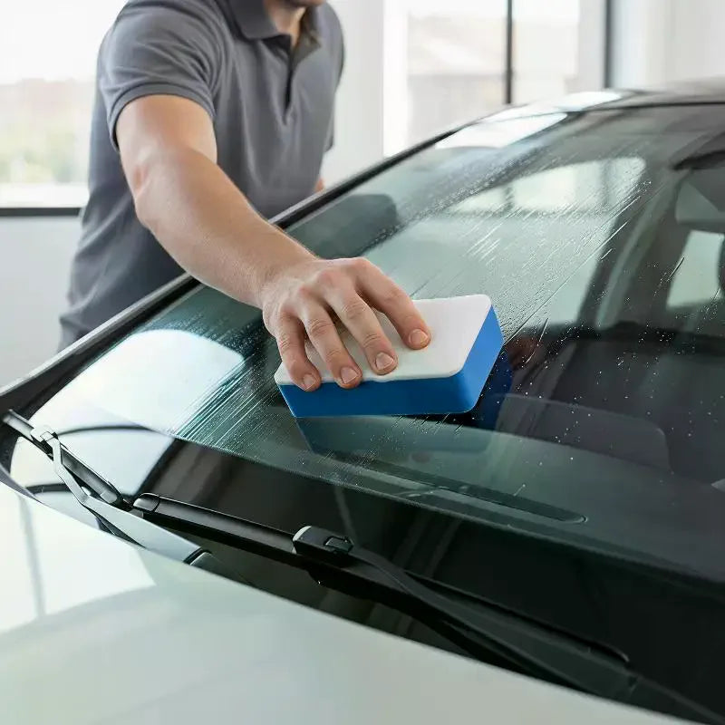 Car Glass Oil Film Cleaning Sponge Wiper Polishing Wool Felt Brush Qme