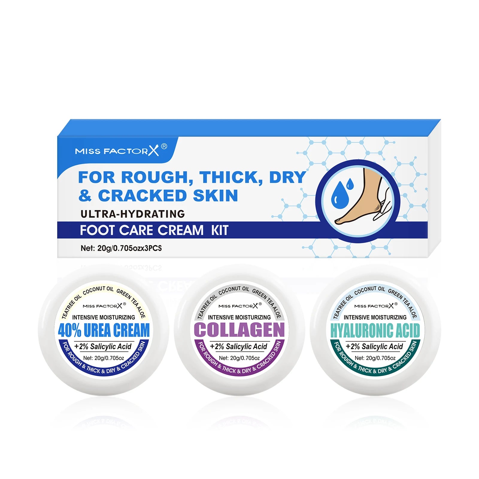 3PCS/Box Urea Foot Cream Moisturizer, with Salicylic Acid, for Dry and Cracked Feet - Hand and Foot Care for and Women Qme Urea Foot Cream
