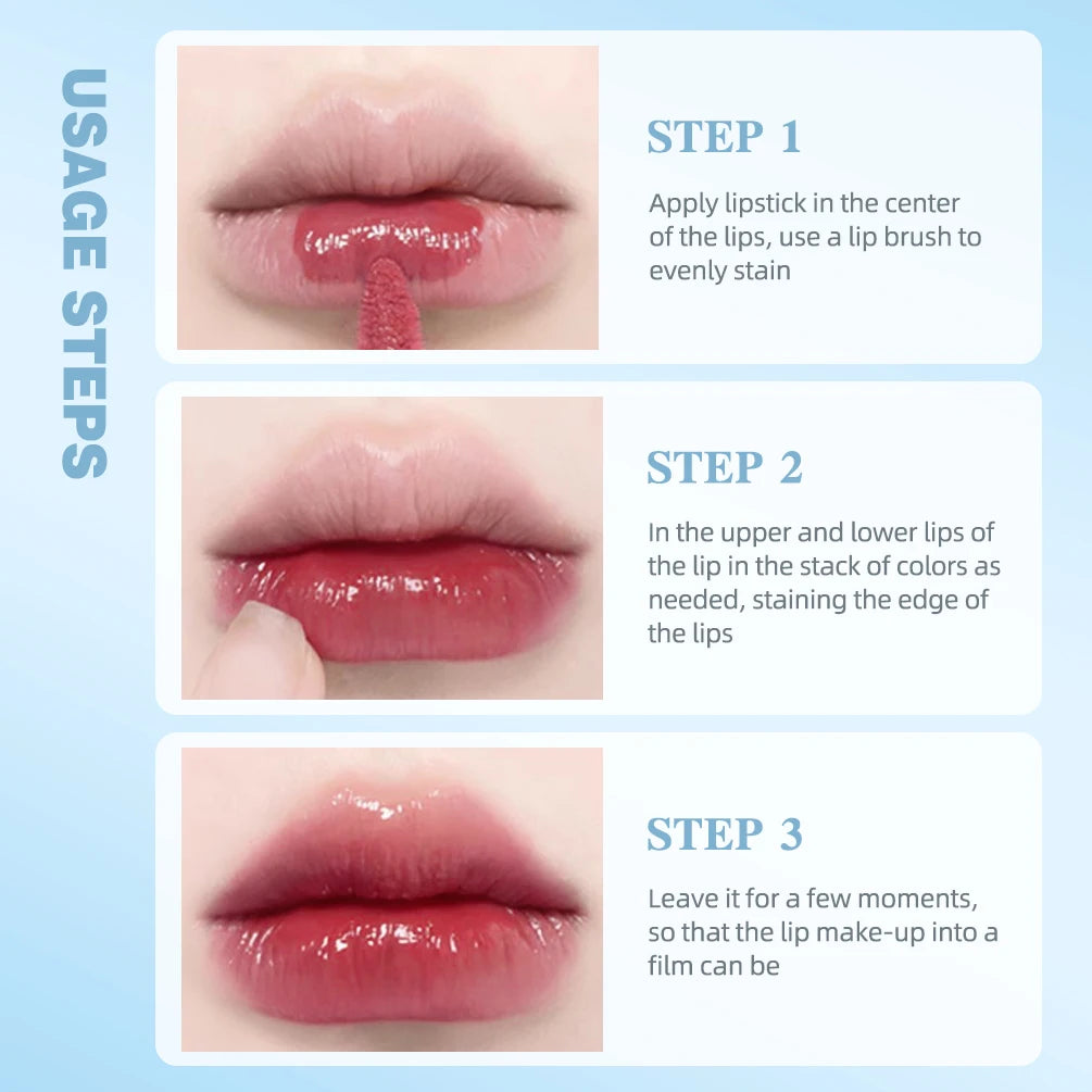 QIBEST Crystal Lip Gloss Mirror Watery Lip Glaze Long Lasting Moisturizing Lip Balm Plumping Gloss Oil Hydrating Makeup Lip Tint Qme