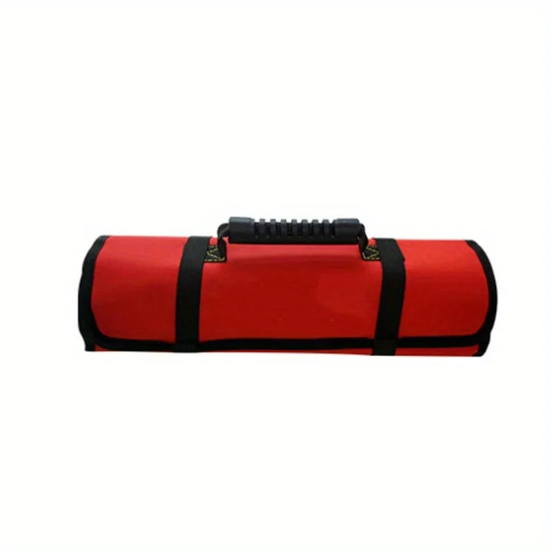 Roll Tool Bag Large Size Wrench Roll Up Portable Pouch Bag 22 Pockets Kit Multi-functional Spanner Tool Organizer Folding Pouch Qme Red