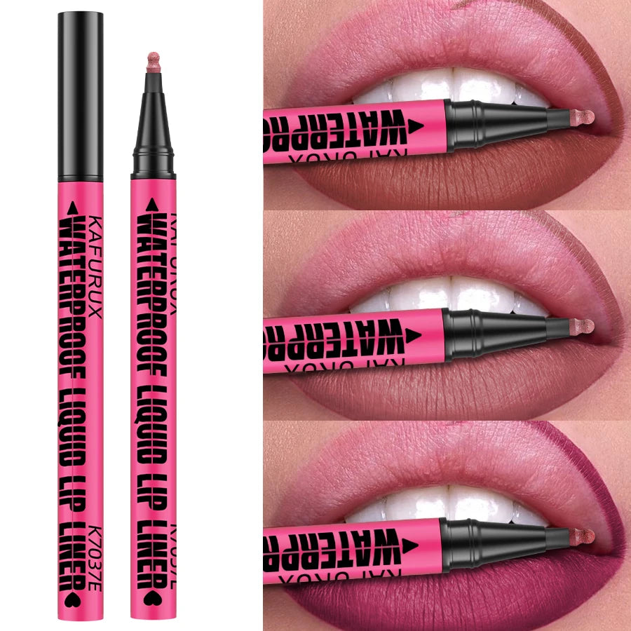 Liquid Matte12-Color Lipliner Pencil Waterproof Plumping Stain Qme