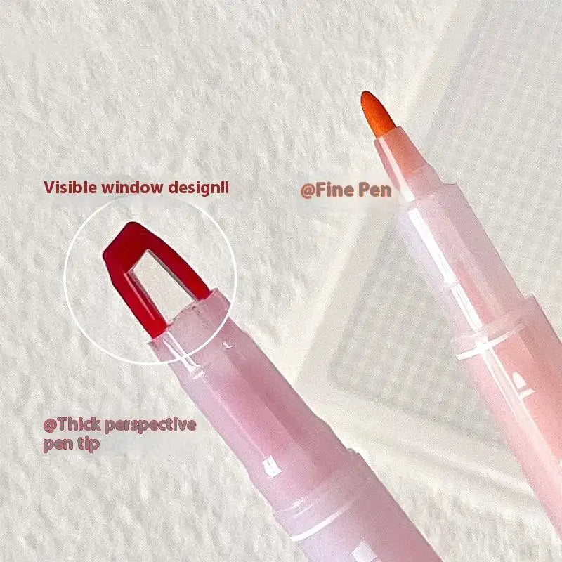 5Colors Highlighter Pen Double Headed Unique Window Tip Highlighters Qme