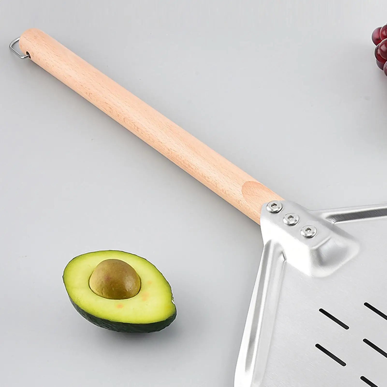 Pizza Paddle Stainless Steel Perforated Turning Oven Tool Spatula Qme