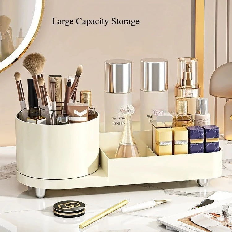Luxury Plastic Rotating Organizer Cosmetic Storage Box Fruit Tray Qme