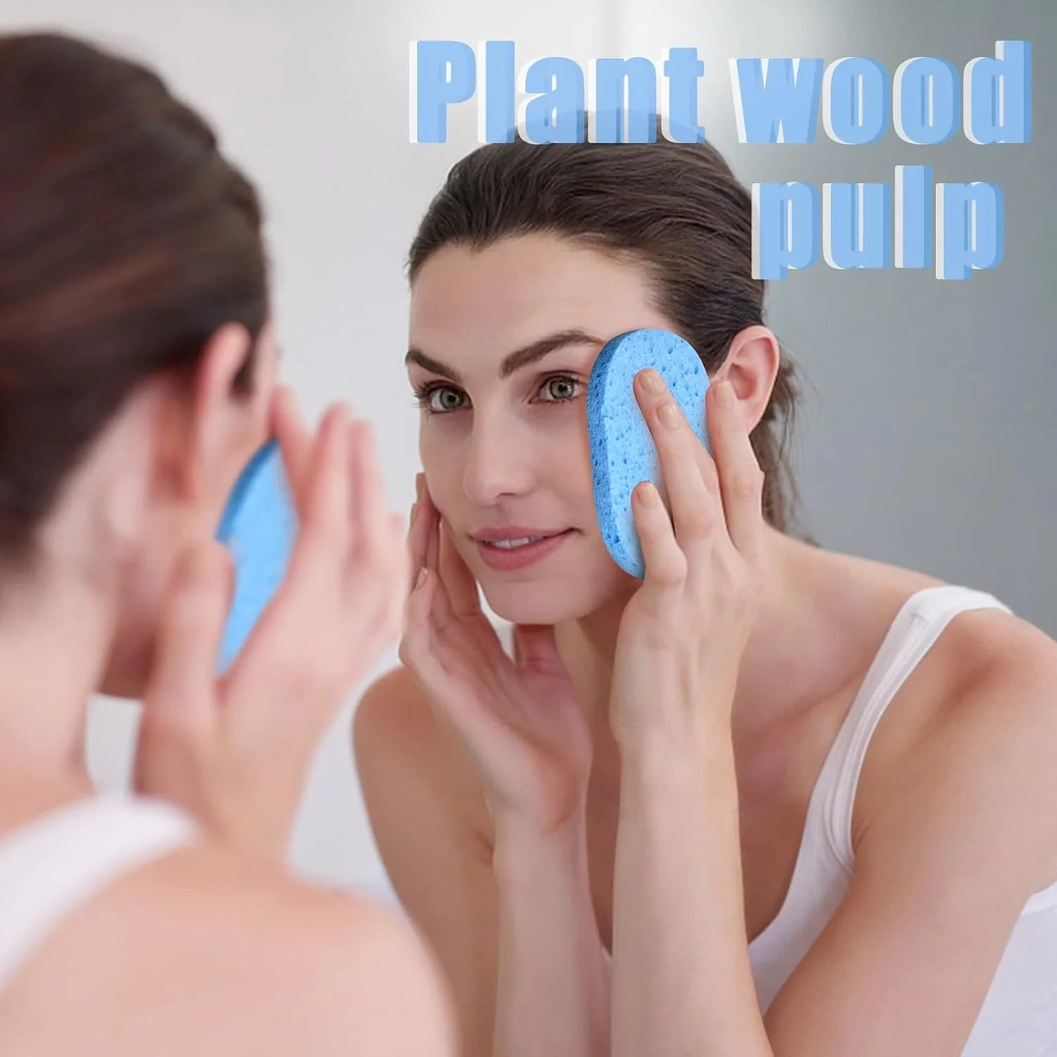 Wood Pulp Round Facial Cleansing Sponges Cleaning Brushes Cleanse Qme