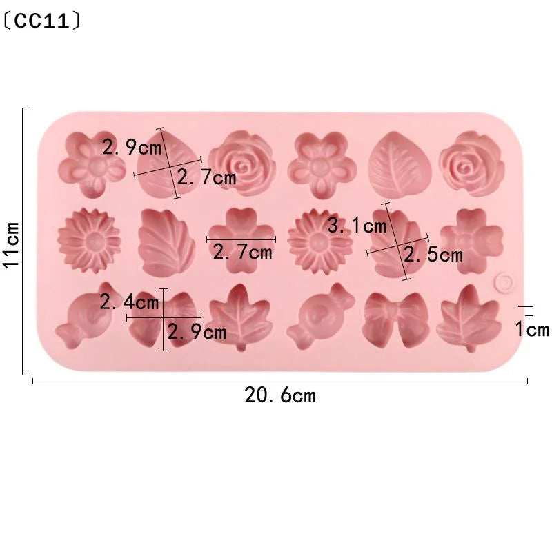 18Holes 3D Silicone Mold Daisy Tulip Flower Design Jelly Ice Pudding Qme