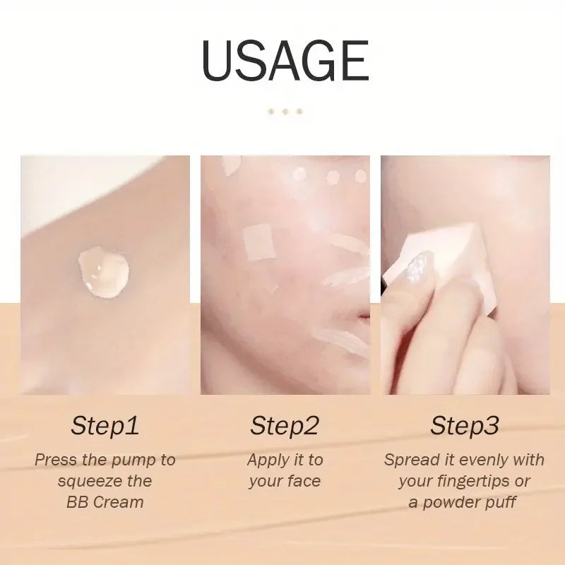 Natural Concealer BB cream, moisturizing & nourishing foundation, waterproof & long-lasting full coverage, suitable for all skin Qme