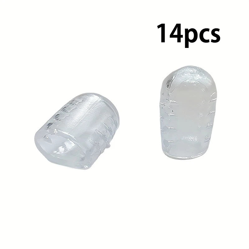 14pcs Breathable Toe Protectors - Transparent, Waterproof Socks for Blister Prevention and Moisture Control Qme 14pcs One Size