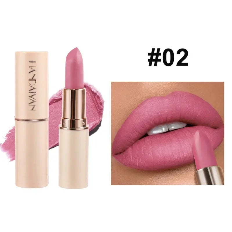 Deep Red Matte Lipstick 8 Colors Waterproof Non-stick Cup Lip Balm Makeup Dark Red Lipsticks Velvet Easy To Color Lips Cosmetics Qme 02