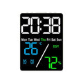 Digital Alarm Clock TEMP Humidity Date Week Disply 2 Alarm Snooze Electronic Table Clock 3-level Brightness 12/24H DST LED Clock Qme WGBL