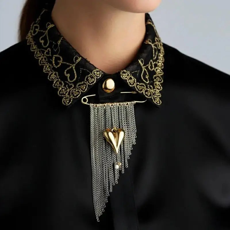 New Multi-Functional Chain Tassel Brooches Handmade Adjustable Clothes Accessory Detachable Beaded Chain Pin Women Qme
