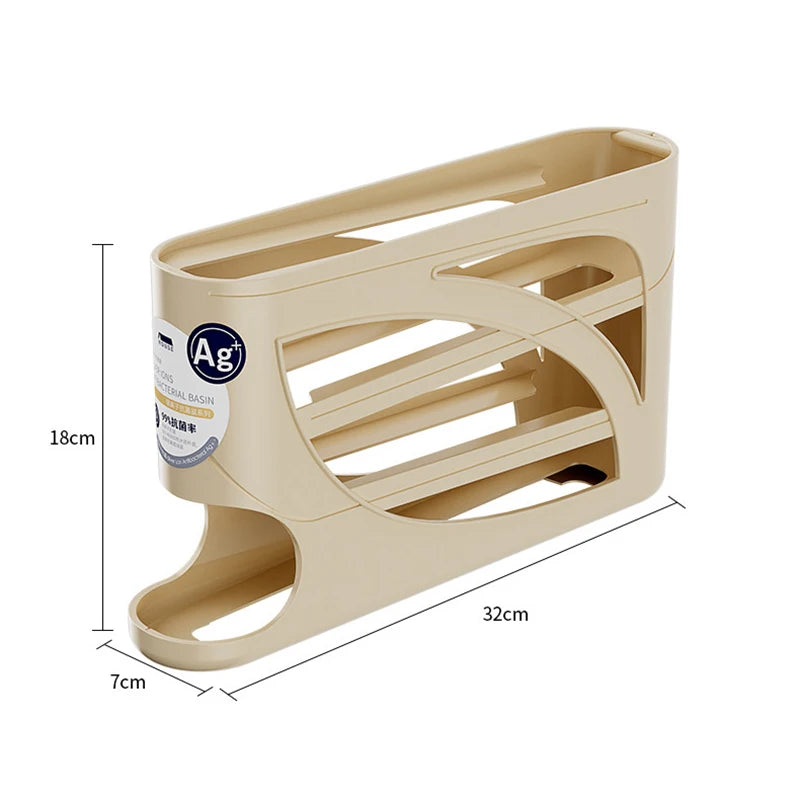 4 Layers Automatic Rolling Egg Holder Rack Fridge Egg Storage Box Container Kitchen Refrigerator Egg Dispenser Fridge Organizer Qme