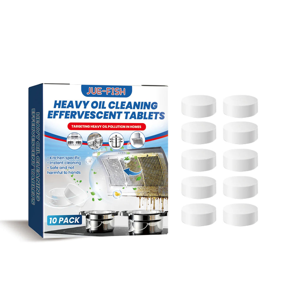 Kitchen Grease Cleaning Tablet Range Hood Stove Oven Washing Heavy Oil Stains Dirt Removal Degreasing Kitchen Detergent Tablets Qme 10pack 1boxed