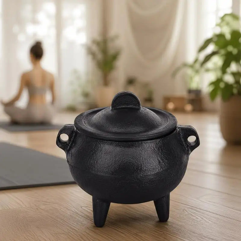 Mini Cast Iron Sandalwood Incense Burner Sage Smudge Pot Vintage Qme