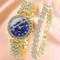 2pcs Temperament Baita Quartz Watch Female Explosive Fashion Short Video Female Lead PCS Jewelry Gift Set Qme Bronze No