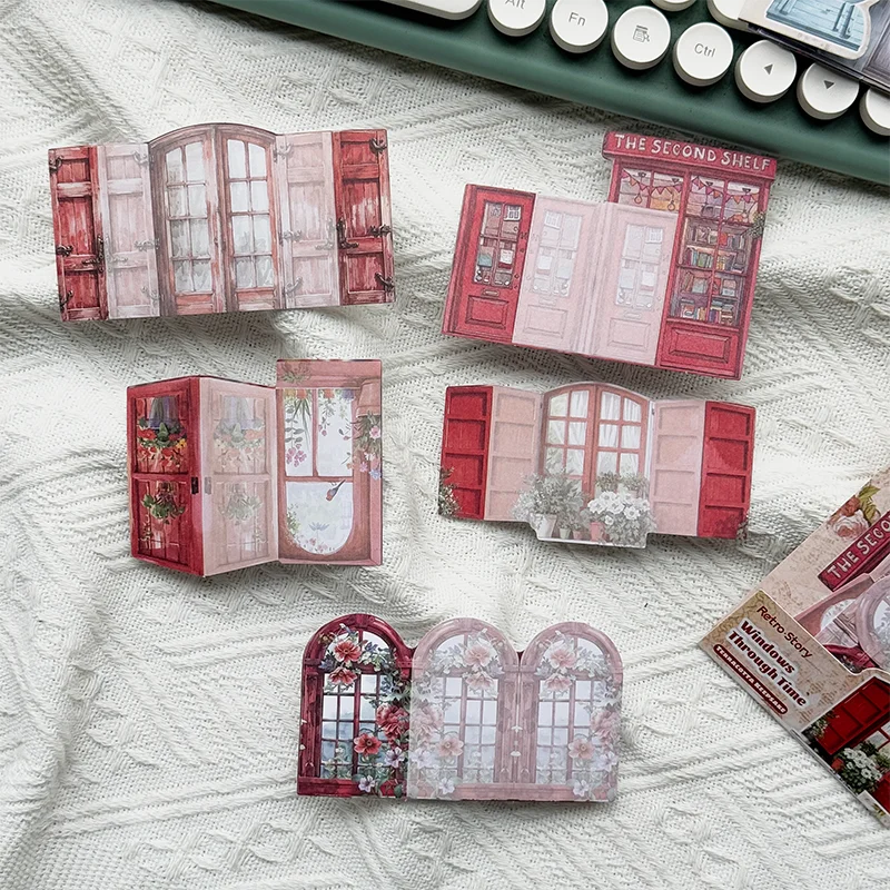 1pack Handbook Material Stickers Collection Light Vintage Window Organs 10pcs Per Pack Door and Window Themed Time1pack/2p Qme B