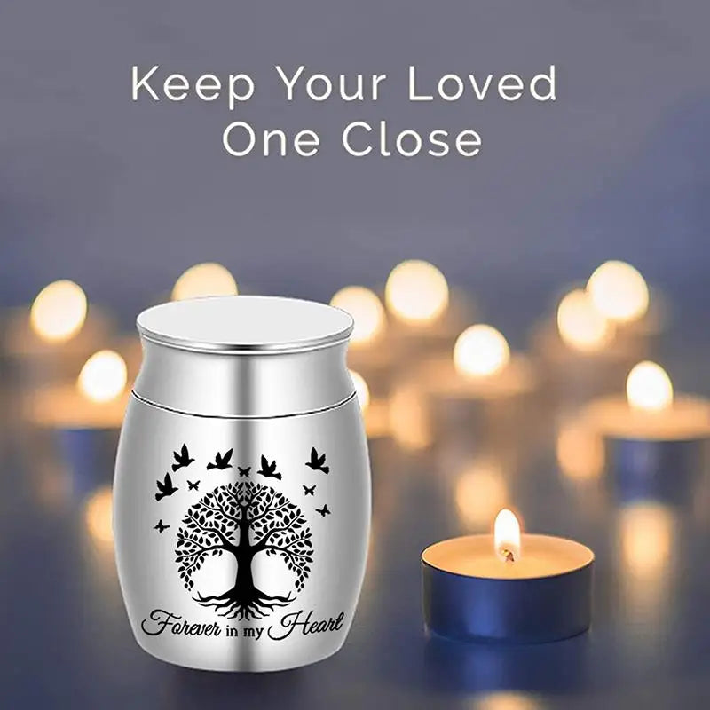 Human Ashes Tree Life Mini Urn Aluminium Alloy Holder Small 1 57 Qme