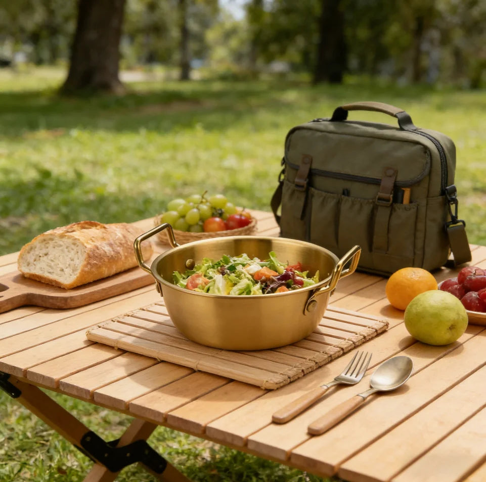 304 Stainless Steel Double Ear Snack Plate Gold and Silver Seasoning Sauce Dipping, Pickle Plate Qme