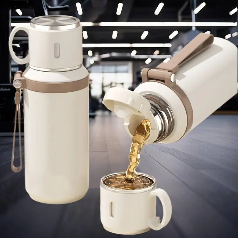 600ml Stainless Steel Coffee Cup Travel Thermal Mug Leak-Proof Thermos Bottle Tea Coffee Mug Office Business Style Thermos Qme