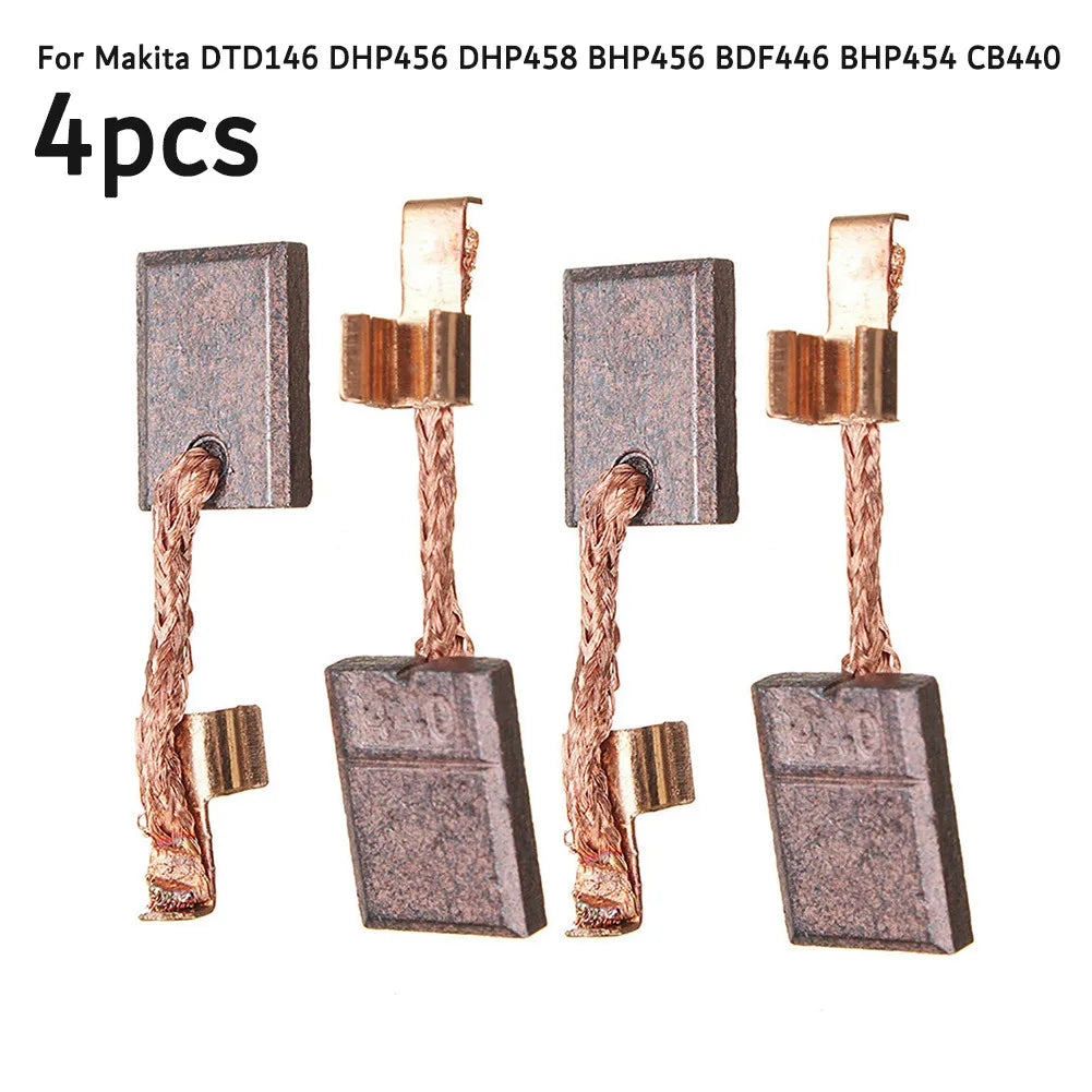 4 Pcs Carbon Brushes For DTD146 DHP456 DHP458 BHP456 BDF446 BHP454 CB440 Cordless Electric Hammer Drilling Machine Qme