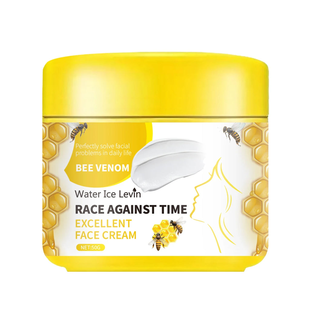 Face Cream with Bee Venom & Niacinamide - Hydrating & Firming Formula with Collagen & Salicylic Acid for All Skin Types Qme YELLOW 50g