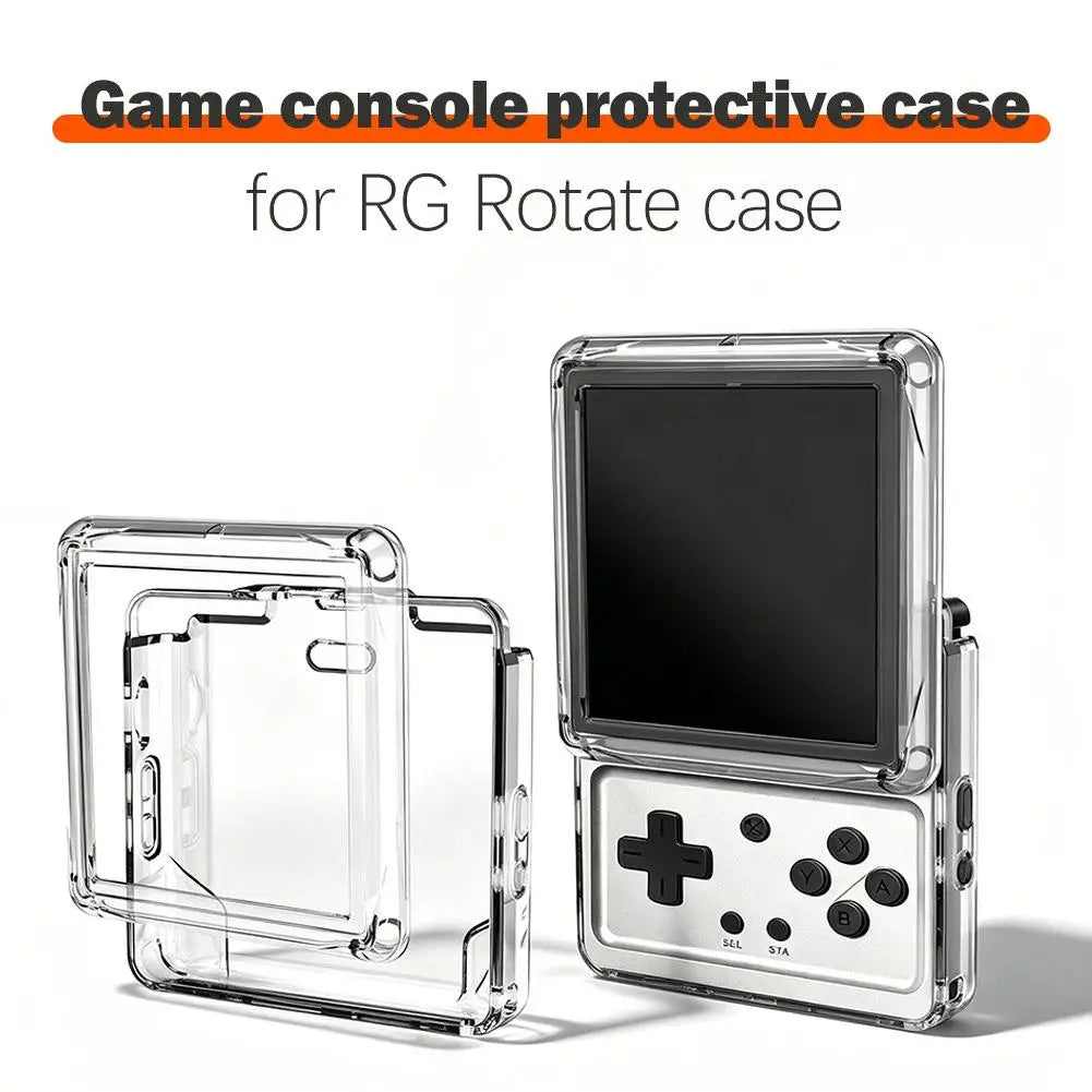 Protective Case For RG Rotate TPU Soft Cover Shockproof Anti-Scratch Rotating Screen Design Handheld Gaming Case Qme