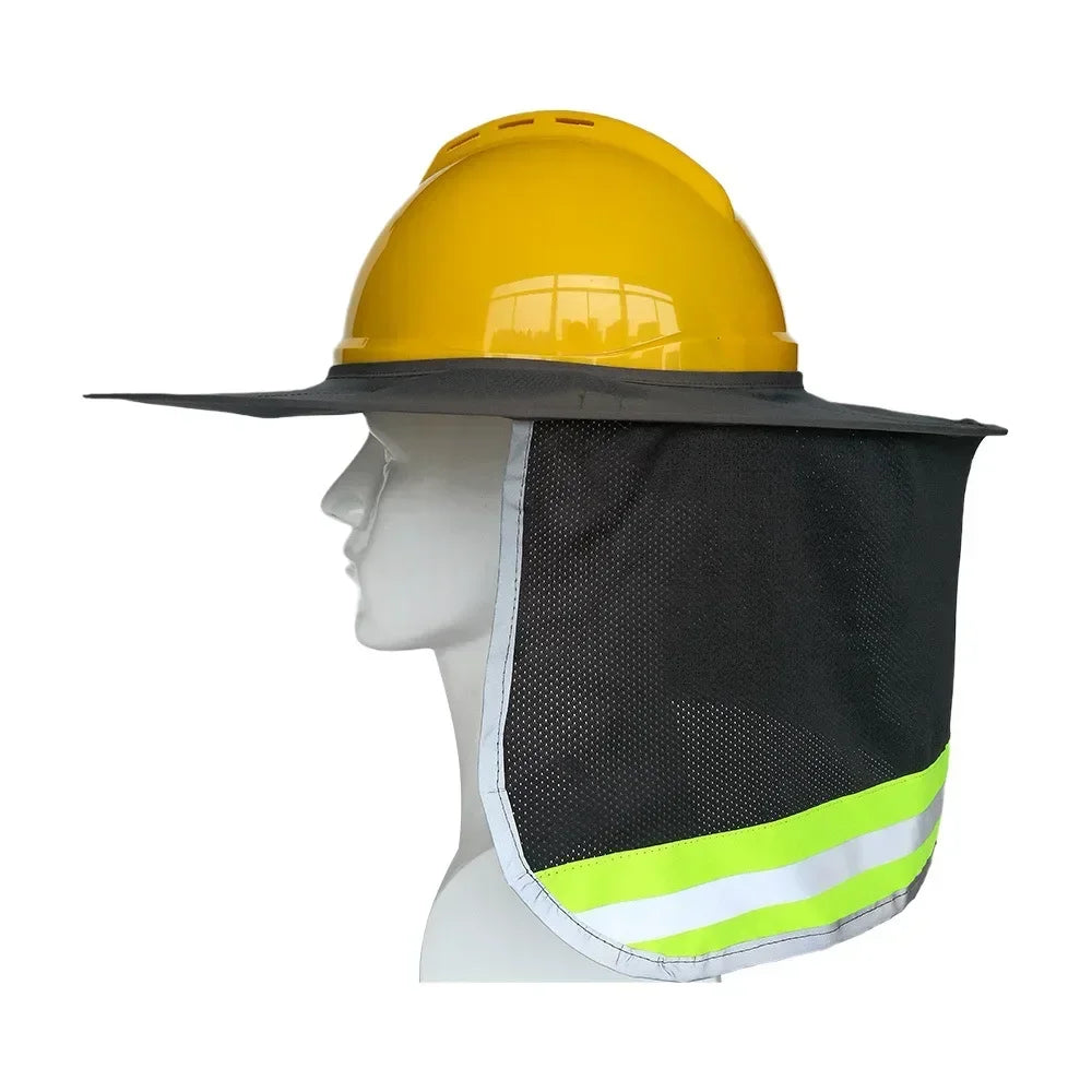 Summer Hard Hat Sun Shade, Reflective Protection Helmet Neck Shield for Construction Workers to Prevent Sunburn Qme Dark grey Without safetyhelmet