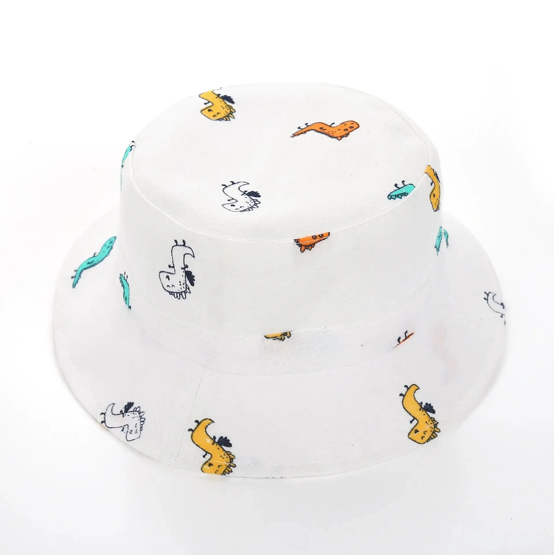Cartoon Giraffe Print Baby Bucket Hat Children Casual Panama Cap Kids Foldable Camping Fishing Outdoor Sun Hats Fisherman Caps Qme 48cm fit 0-4Y white