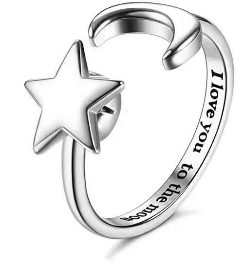 Rotating Ring Engraved Adjustable Anxiety Relief Opening Ring Decompression Zirconia Ring Women 2025 New Trending Rings Women Qme