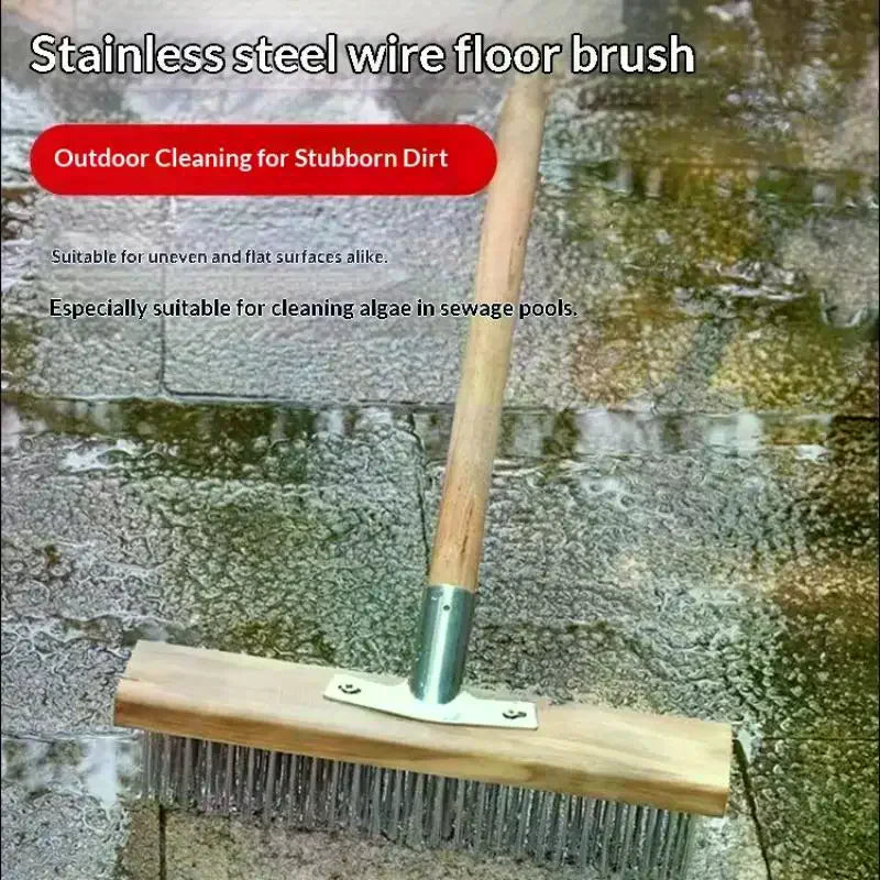 Multipurpose Steel Wire Deck Brush Head 20cm 30cm 50cm Heavy Duty Metallic Wire Brush For Patios Grime And Garage Floor Qme