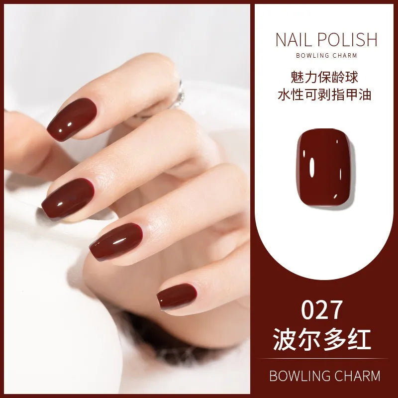 40 Colors New Nail Polish for Summer Water-based Quick Drying Tearable Nail Art Semipermanent Monochrome No Baking Lamp Varnish Qme 027