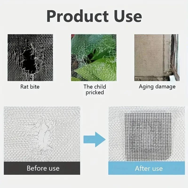 1pc Easy-to-Apply Waterproof Window Screen Repair Tape - Keep mosquitoes out with our bug-proof, self-adhesive mesh patch Qme