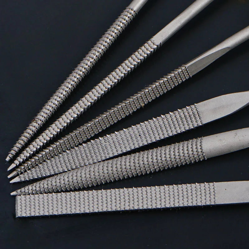 6x Mini Metal Rasp Needle Files Wood Carving Tools Steel Filing Qme