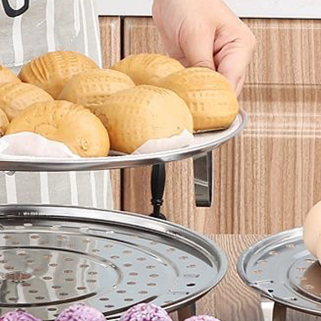 Steaming Rack with Removable Leg Stainless Steel Steam Tray Stand Cooking Bread Rack Kitchen Tool 18/20/22/24cm Qme