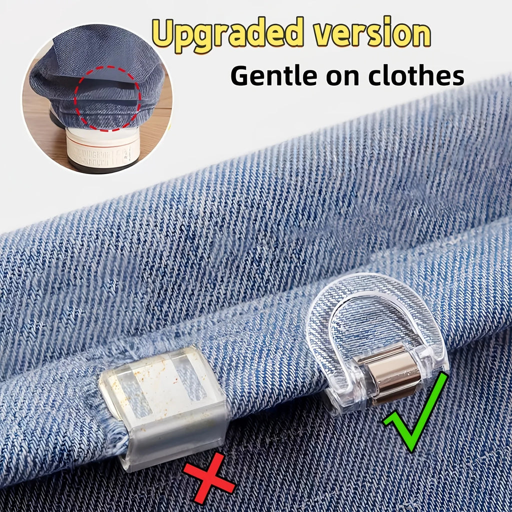 4/6Pcs transparent seamless invisible pants clip, suitable for jeans, wide-leg pants - anti-mopping, trouser foot fixing clip Qme