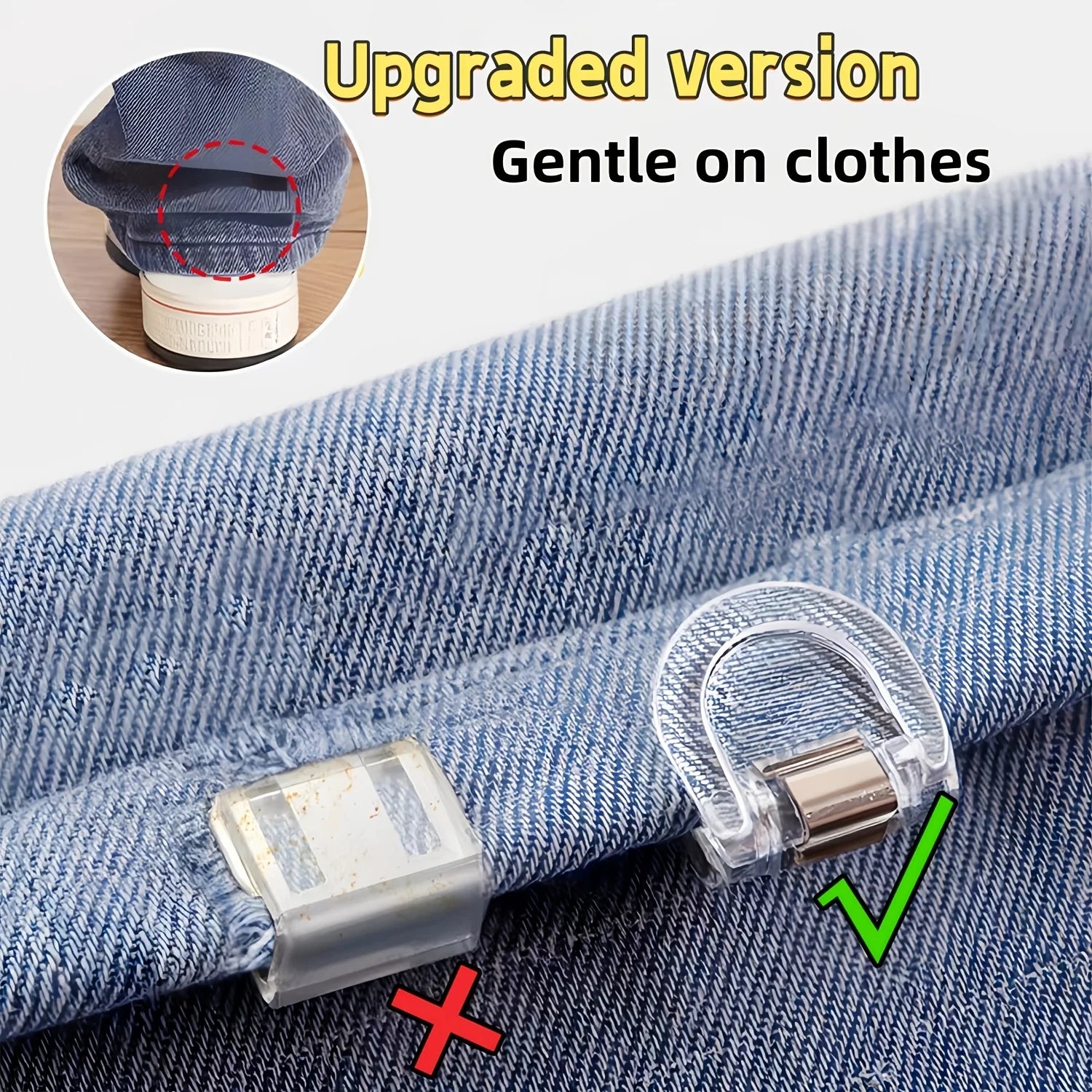 4/6Pcs transparent seamless invisible pants clip, suitable for jeans, wide-leg pants - anti-mopping, trouser foot fixing clip Qme