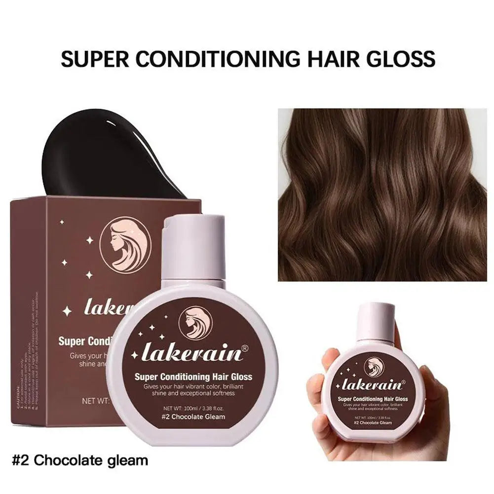 Hair Gloss Glaze Conditioner Medium Dark Brown Shine Moisturizing Qme 02