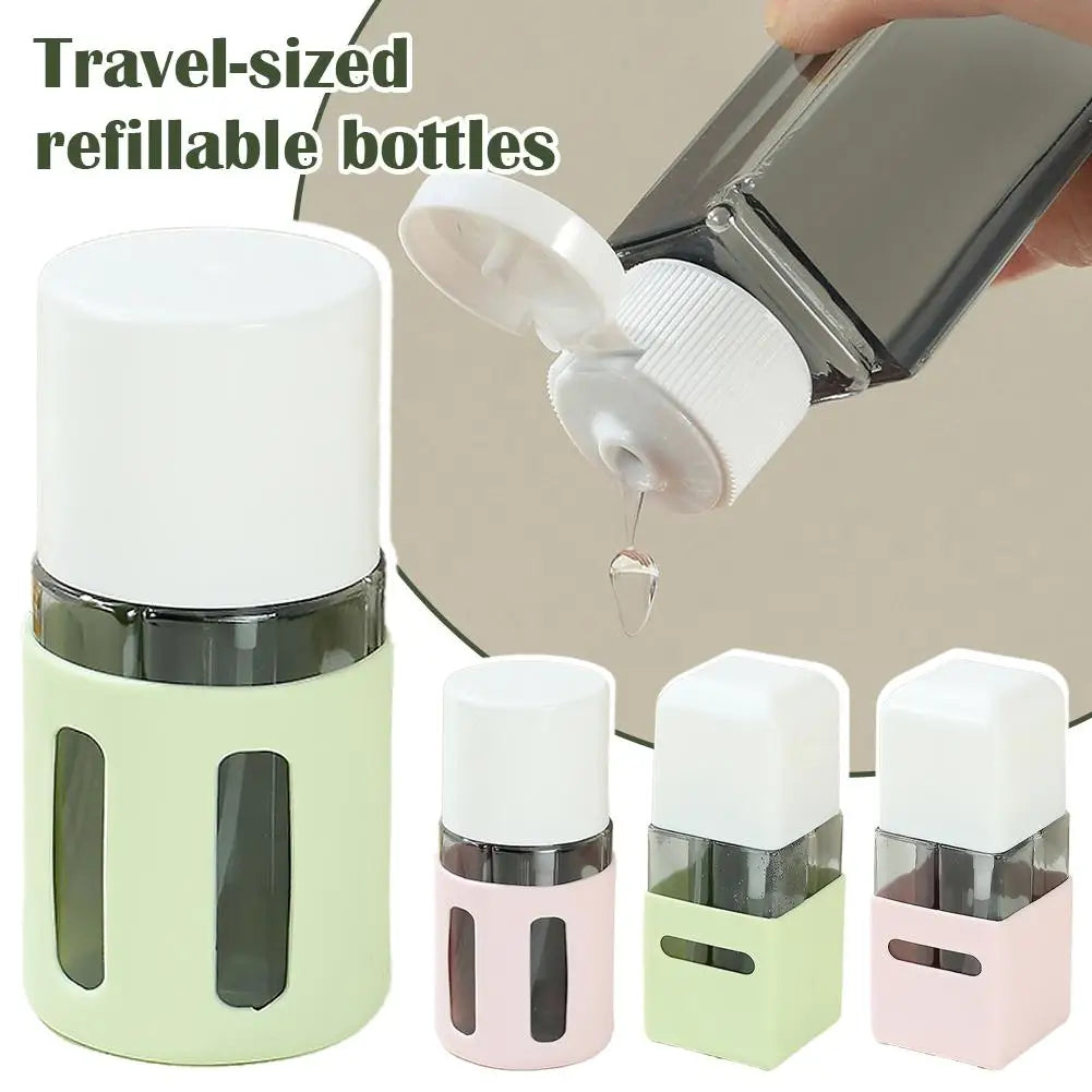 1 Travel Dispenser Bottle X4 Refillable Shampoo Conditioner Bottles Qme