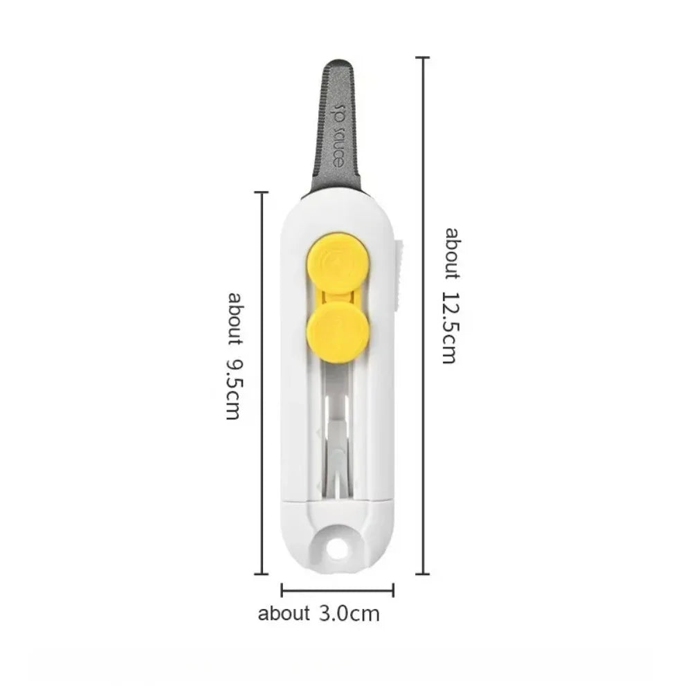 Magnetic Mini Box Cutter Portable Mail Opener Paper Extendable Blade Qme WHITE