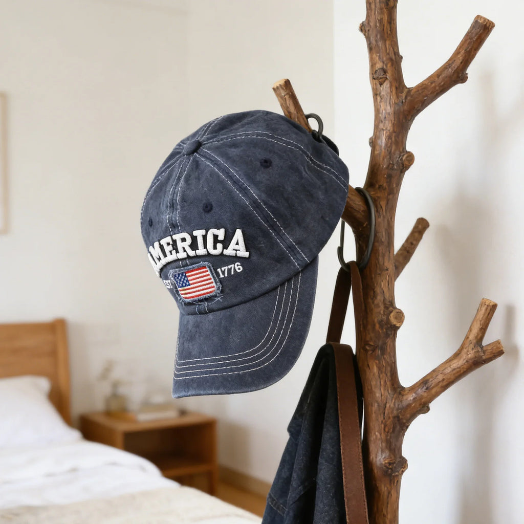 Embroidered American Independence Day Flag Baseball Cap Unisex Patriotic-Themed Fashion Casual Outdoor Sun Visor Hat Qme