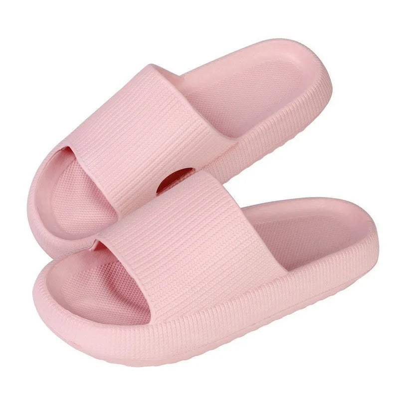 Cloud Slippers Women Shoes Summer Slippers For Men Shoes Home Flat Sandals Massage Flip Flops Couples Bathroom Indoor Slides Qme B-Pink 3.5cm EUR 40-41