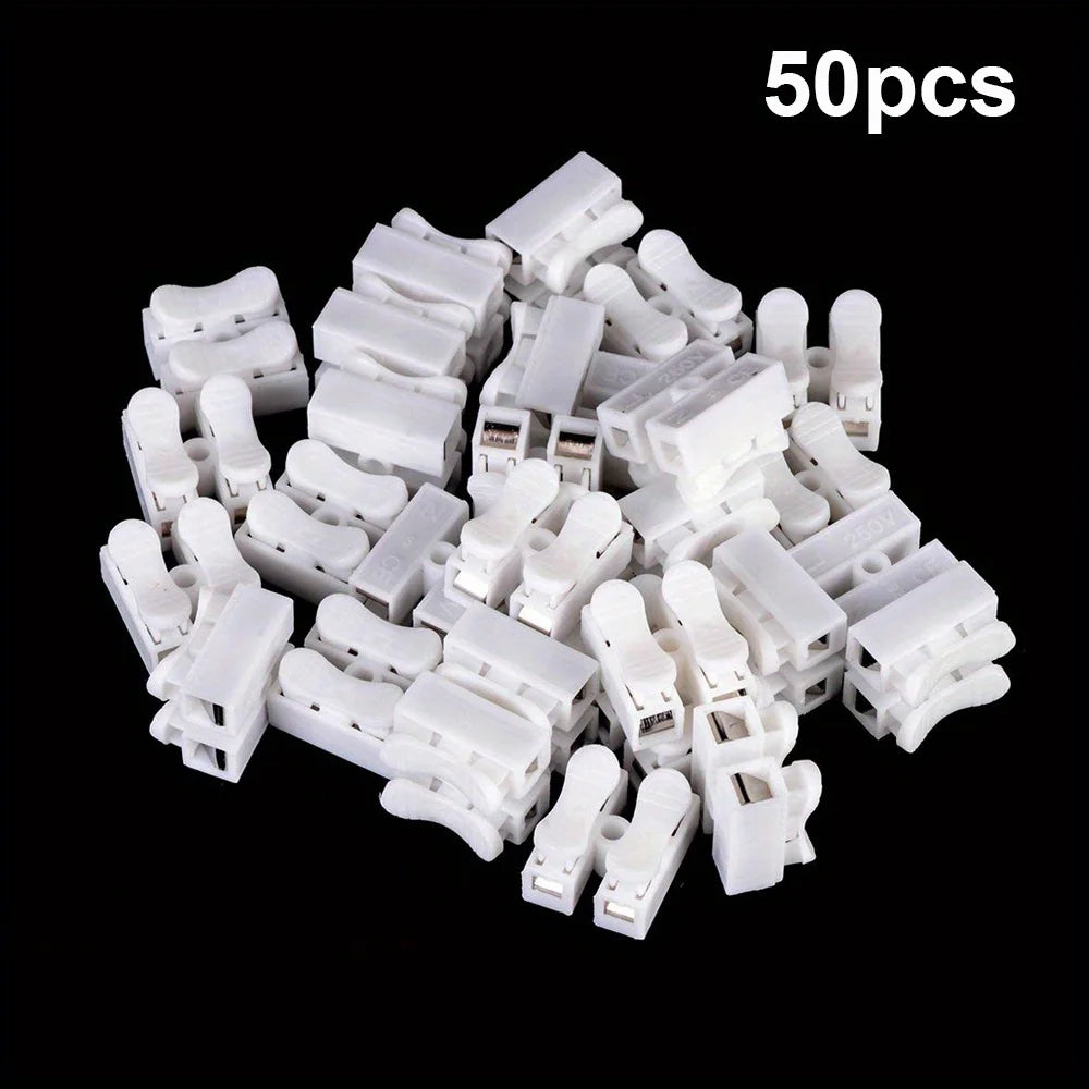 100pcs CH-2 Quick Wire Connection Terminals - Premium Spring Wire Connectors For Electrical Cable Clamp Terminal Block Connector Qme 100pcs