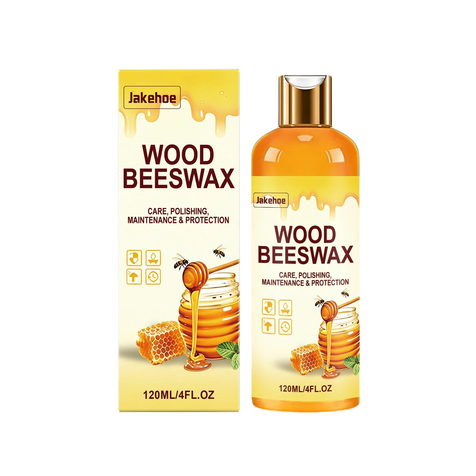 Wood Beeswax Polish Agent Moisturizing Repair Minor Dry Cracks Boost Shine Prevent Cracking Restoration Wood Furniture Care Oil Qme 120ML Boxed