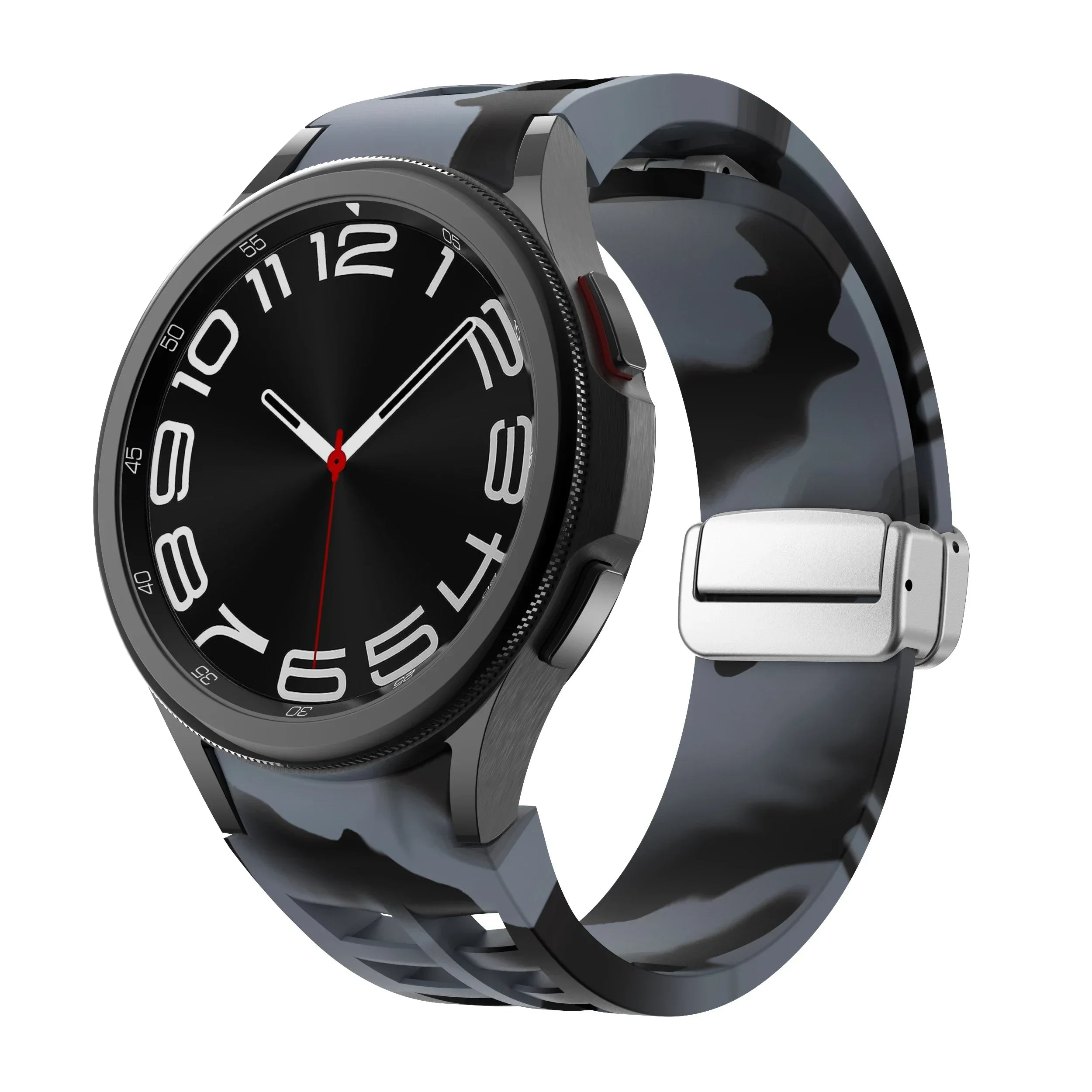 Magnetic Silicone Band for Samsung Galaxy Watch 6 Classic 43 47mm 4 42 46mm 5 Pro 45mm No Gaps Loop Strap for 4/5/6/7 40 44mm Qme