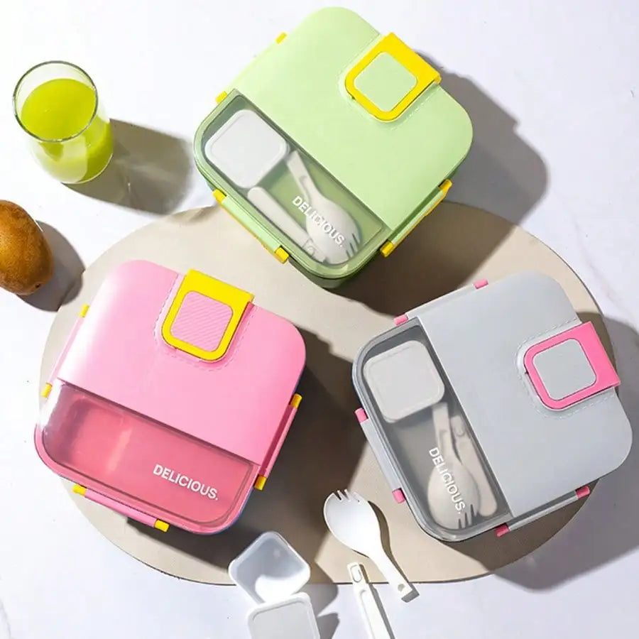 Lunch Box Office Workers Cutlery Individually Sealed Compartments Qme