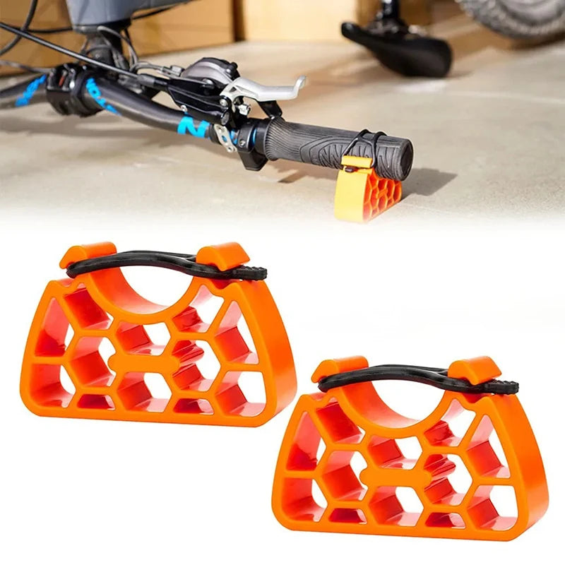 2Pcs Bike Handlebar Repair Stand, Non-Slip Handle Support Bracket For MTB,Bicycle Handlebar Clip-On Stabilizer Cycling Accessory Qme
