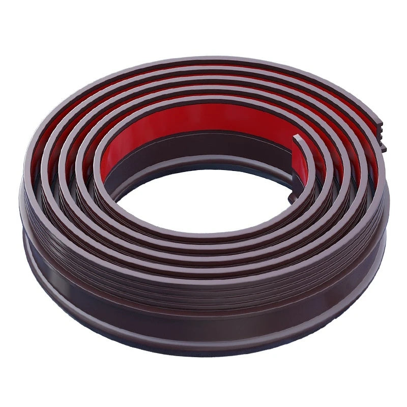 1M Self-Adhesive Windproof Door Bottom Seal Strip Double Dustproof Free-Cutting TPE 4 Colors Under Door Weatherstrip Qme