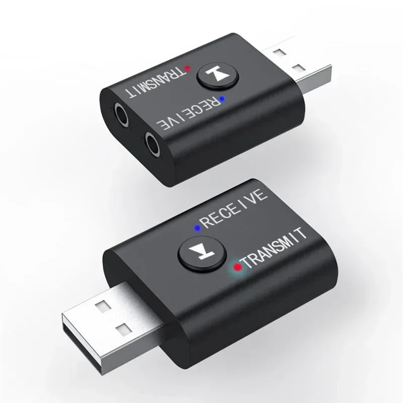 BT5.0 Bluetooth Adapter Wireless Audio Receiver and Transmitter Dual Function Bluetooth 5.0 USB For Speaker Parts Qme