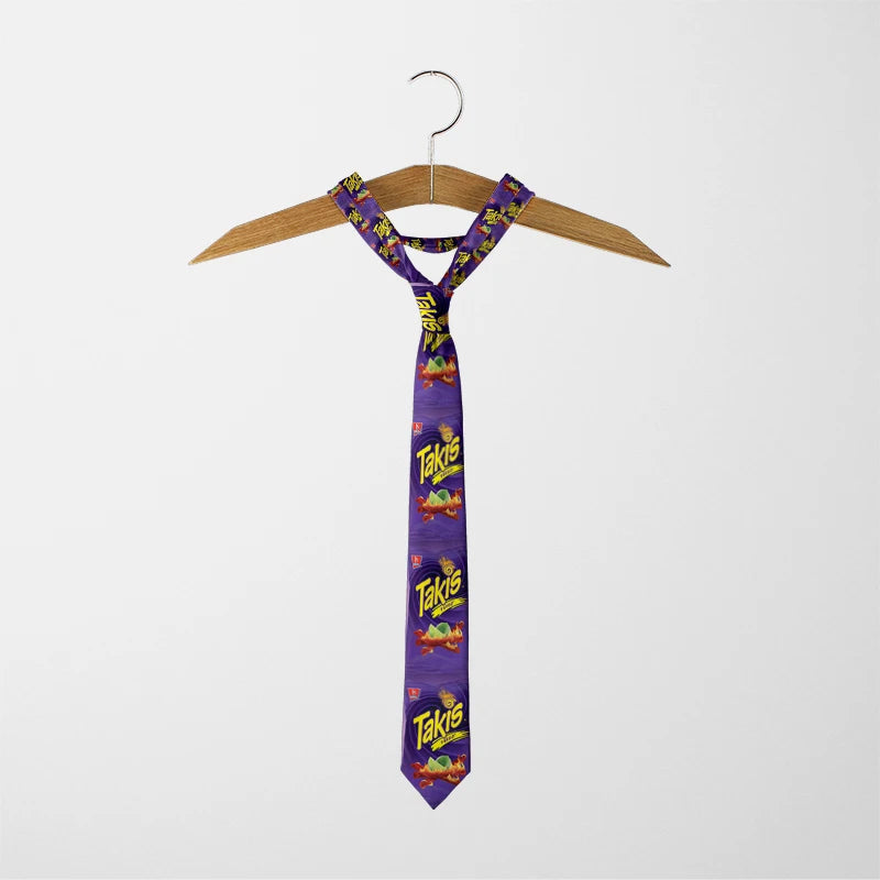Novelty Interesting Food Printed Tie Fashionable Potato Chips Qme